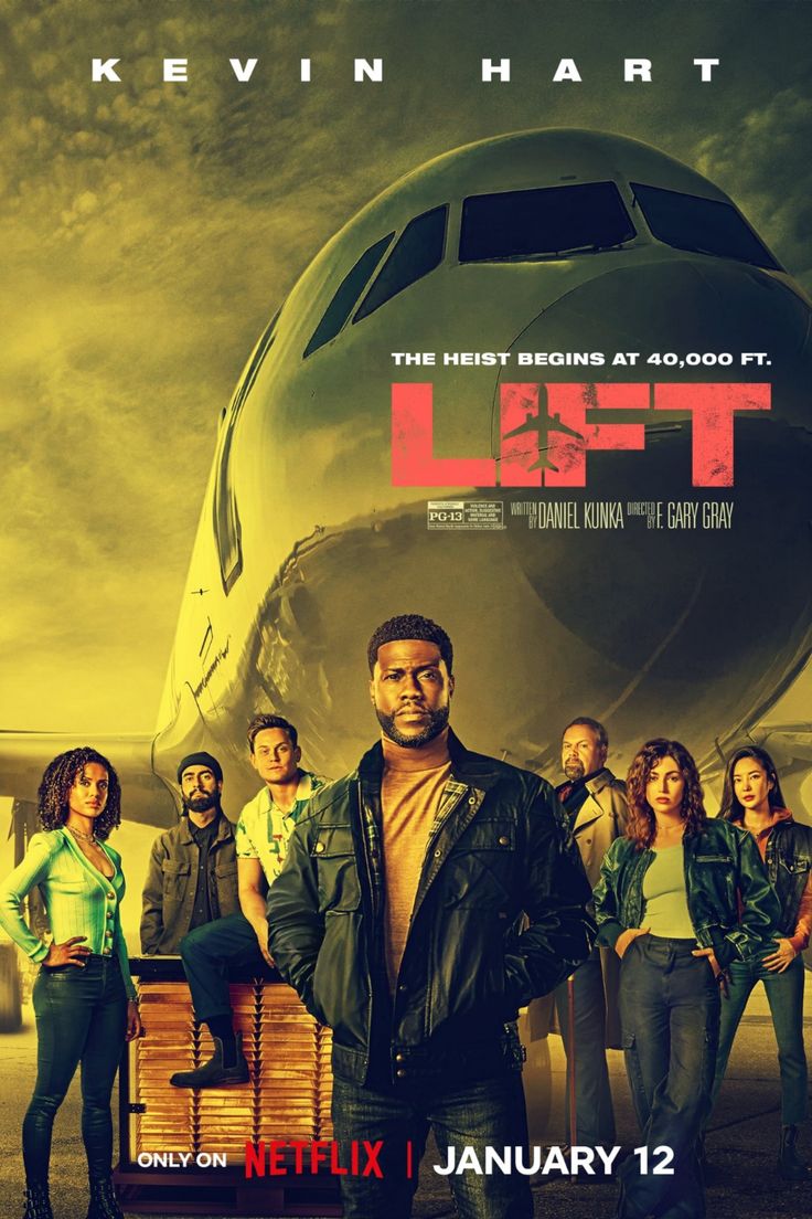 Kevin Hart Stars in 'Lift' (2024) Movie Poster - Netflix Heist Film